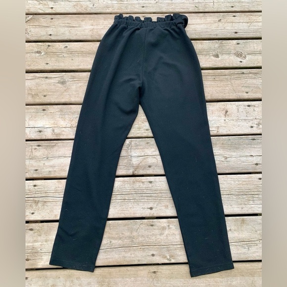💛 SHEIN High-Waisted Black Ruffle Waist Pants Size M - Picture 3 of 6